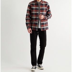 Rag & Bone Men’s Henry Checked Brushed Cotton-Flannel Zip Jacket